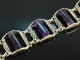 Frankfurt um 1962! Seltenes Vintage Design Armband Amethyste Silber 835