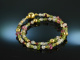 Springtime! Armband 2reihig Rosa Saphir Rosenquarz Peridot Granat Silber 925 vergoldet