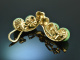 Around 1960! Chic Sixties earclips Apple Jade Gold 585