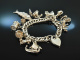 Birmingham 1977! Klassisches schweres Bettelarmband Silber 925 mit 11 Charms