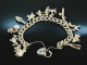 London 1979! Klassisches Bettelarmband Silber 925 mit 13 Charms