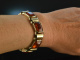 Around 1930! Strict Bauhaus amber bracelet silver 835 gold plated