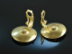 Around 1985! Classic elegant earclips mabe beads gold 585