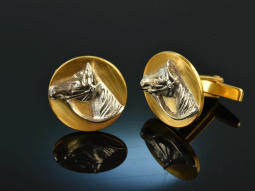 Around 1965! Horse Cufflinks for the Rider Silver 925...