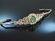 USA um 1955! Sensationelles gro&szlig;es Vintage Platin Armband Smaragd Diamanten