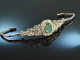 usa around 1955! Sensational big vintage platinum bracelet emerald diamonds