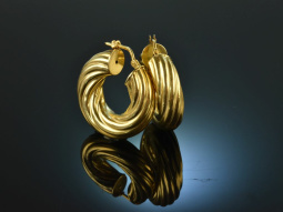 1975! Chic big vintage creole earrings silver 925 gold...