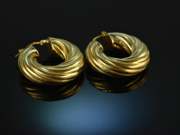 1975! Chic big vintage creole earrings silver 925 gold...