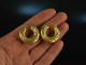 1975! Chic big vintage creole earrings silver 925 gold plated