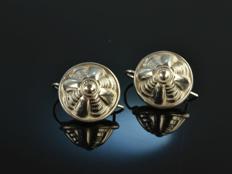 Around 1960! Pretty decorated costumes Dirndl earrings silver 835