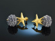 Tiny Seastars! H&uuml;bsche Iolith Kugel Ohrringe Silber 925 vergoldet