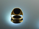 Around 1965! Classic simple men seal coat of arms ring onyx gold 333