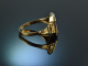Breslau um 1910! Sehr sch&ouml;ner Wappen Siegel Ring Blau Achat Gold 585