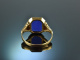Breslau um 1910! Sehr sch&ouml;ner Wappen Siegel Ring Blau Achat Gold 585