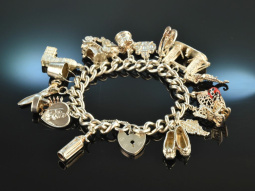 London 1975! Sch&ouml;nes Bettelarmband 17 Charms Bracelet Silber 925