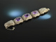 China um 1955! Wundervolles gro&szlig;es Filigran Silber Armband mit Amethysten