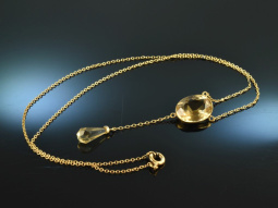 Um 1915! Zauberhaftes zartes Lavali&egrave;re Collier Silber Citrine