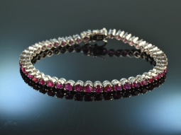 1975! Classic precious Ruby Riviere Bracelet White Gold 750