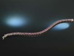 1975! Classic precious Ruby Riviere Bracelet White Gold 750