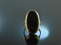 Um 1930! Klassischer Damen Siegel Wappen Ring Onyx Gold 333