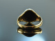 1975! Beautiful classic ladies signet ring onyx gold 585