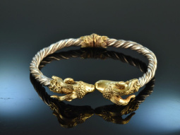 Around 1970! Chic twisted vintage ram bangle silver 925...