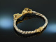 Around 1970! Chic twisted vintage ram bangle silver 925 gold plated