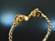 Around 1970! Chic twisted vintage ram bangle silver 925 gold plated