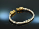 Around 1970! Chic vintage dragon bangle silver 925 gold plated