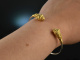 Around 1970! Chic vintage lion head bangle silver 925 gold plated