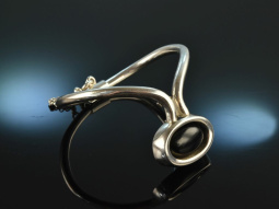 Around 1960! Cool Vintage Sixties Design Bangle Onyx...