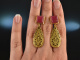 Golden Lace! H&uuml;bsche Tropfen Ohrringe roter Achat Silber 925 vergoldet