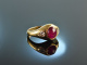 Z&uuml;rich Juwelier Meister um 1980! Feinster schwerer Bandring Rubin Brillanten Gold 750 signiert