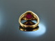 Z&uuml;rich Juwelier Meister um 1980! Feinster schwerer Bandring Rubin Brillanten Gold 750 signiert