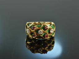 Victor Mayer Faberg&eacute; Stil! Traum Ring Email Rubin...