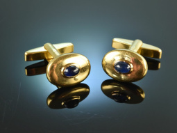 Around 1995! Finest cufflinks sapphire cabochons gold 750...