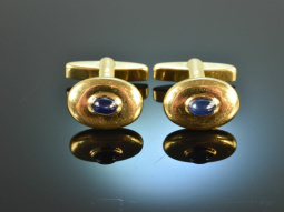 Around 1995! Finest cufflinks sapphire cabochons gold 750...