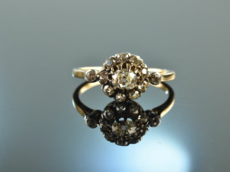 M&uuml;nchen um 1900! Historischer Diamant Ring ca. 0,9 ct Gold 750 Silber