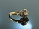 M&uuml;nchen um 1900! Historischer Diamant Ring ca. 0,9 ct Gold 750 Silber