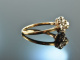M&uuml;nchen um 1900! Historischer Diamant Ring ca. 0,9 ct Gold 750 Silber