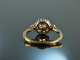 M&uuml;nchen um 1900! Historischer Diamant Ring ca. 0,9 ct Gold 750 Silber