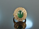 Hamburg um 1995! Exquisiter traumhafter Smaragd Brillant Ring Gold 750