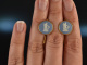England around 1970! Lovely Wedgwood Blue Jasper Earrings Silver Gold Plated