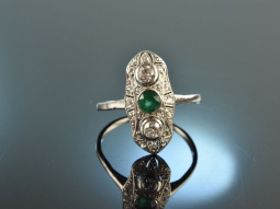 Frankfurt um 1915! Feiner Art Deco Smaragd Diamant Ring...