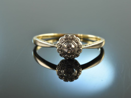 Um 1910! Zarter historischer Diamant Verlobungs Ring Gold 585 Platin