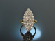 Bremen um 1925! Feinster ca. 4 ct Altschliff Diamant Marquise Ring Gold 750 Platin