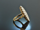 Bremen um 1925! Feinster ca. 4 ct Altschliff Diamant Marquise Ring Gold 750 Platin