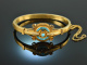 Vienna around 1870! Beautiful Biedermeier bangle seedbeads turquoise gold 585
