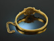 Vienna around 1870! Beautiful Biedermeier bangle seedbeads turquoise gold 585