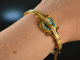 Vienna around 1870! Beautiful Biedermeier bangle seedbeads turquoise gold 585